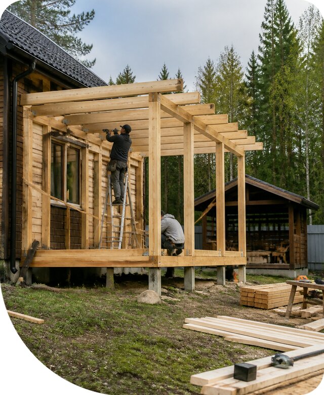Строительство пристроек и построек на участке в Устях-Джегуте