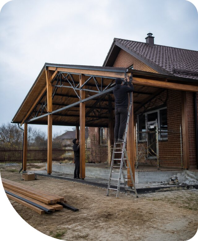 Пристройка навеса к дому и участку в Устях-Джегуте под ключ